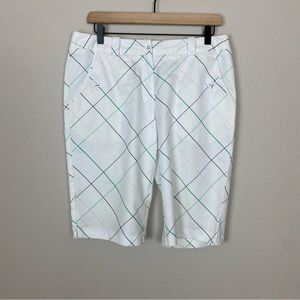 Nike White Plaid Bermuda Golf Shorts
